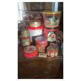 Large lot Coca-Cola advertising tins empty