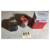 Lot of three advertising metal tins