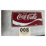 Vintage Coca-Cola license plate, unused