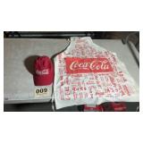 Vintage Coca-Cola hat, and kitchen apron lot