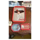 Lot of 3 Coca-Cola Tin Trays
