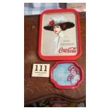 Lot of 2 Tin Coca-Cola Tin Trays