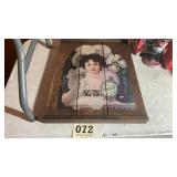 Vintage wooden pitcher with Coca-Cola advertising