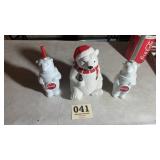 Coca-Cola, polar bear cookie jar and drink