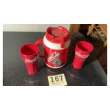 Coca-Cola advertising cups and big drinking mug