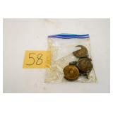 3 VINTAGE COMBLOC BRASS OIL BOTTLES