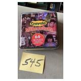 Crayola crayons in tin