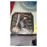 Wild turkey wall hang home decor on slate