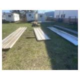 Aprox 9 large Metal Roof Panels