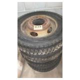 Four Goodyear truck tires size 225/70 R ï¿½ 19.5