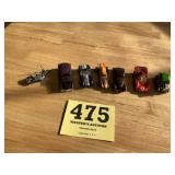 Small toy car lot, mostly hot wheels, one
