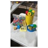 Lot of Toddlers Wood and Plactic Blocks