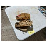 Vintage baseball gloves one is a Wilson, Jim Rice