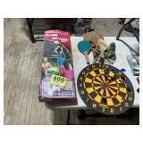 Vintage game lot dartboard with darts ping-pong