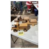 Lot of 3 Handmade Wooden Vintage Trucks