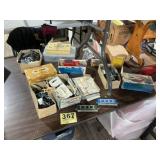 Old plastic model cars, lot with pieces and