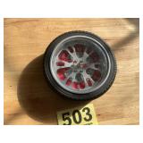Neat style clock shaped as a tire and tire rim