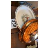 Copper warming platter