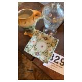 Goat vase, candy dish, and plate