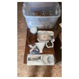 Kitchen light and miscellaneous glasses and mugs