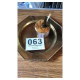 Brass, serving tray and sugar