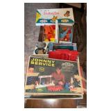 Vintage toy and board game lot Johnny service