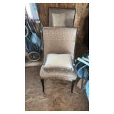 Pair of Victorian style vintage chairs with throw