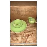 Mid-century modern green dishes believed to be
