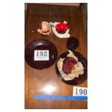 Vintage red dishware