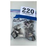 Assorted costume, silver pins, and pendants