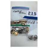 Costume, jewelry, lipstick holders, gold rings,
