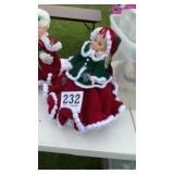 Handmade crocheted, Mr. Mrs. Santa and Caroler