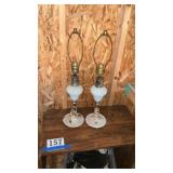 Pair of lamps, white hot nail