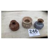 Three pottery vases