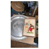 Silver tray, Indians walk table swag