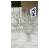 Ten wine glasses