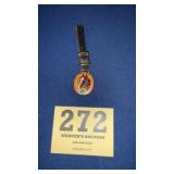 Horse, horseshoe, four leaf clover, watch fob