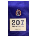 Horse head with horseshoe and four leaf clover