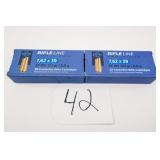 PPU 7.62X39 SP RN 123GR 2 BOXES(40 RNDS)
