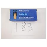 PPU 7.62X39 SP RN 123GR 1 BOX(20 RNDS)