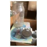 Pottery book, 2 quart plastic farms, bottle and