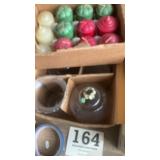 Two boxes home interior candle holders, candles,