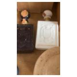 Two whiskey bottles, and a canister