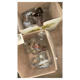 Two boxes of assorted glassware