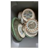 Two totes of dishware