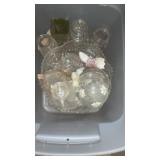 Three totes full of crystal and more