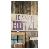 Wooden sign I.C. Avon Hotel