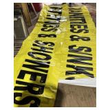 Large vinyl sign lot, bathrooms, kitchen, sinks