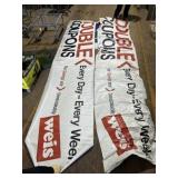 Weis market double Coupon large vinyl sign