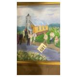 Hand-painted church print